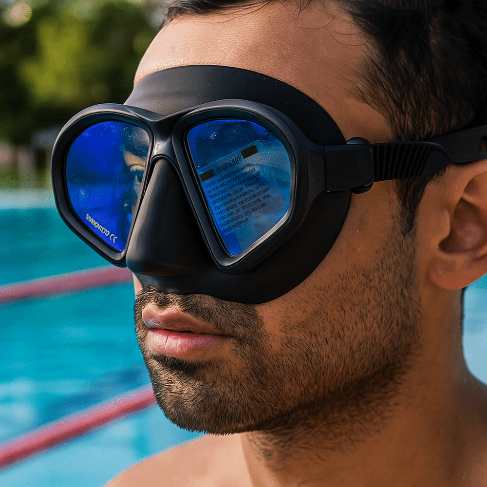 Snorkel Dry Top - Duikmasker van gehard glas, opvouwbare snorkel,